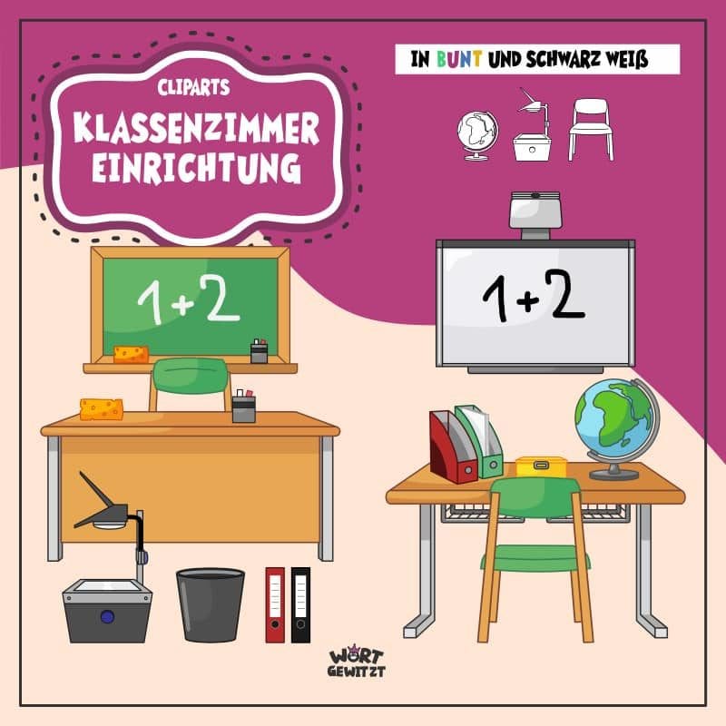 Cliparts Klassenzimmer Einrichtung