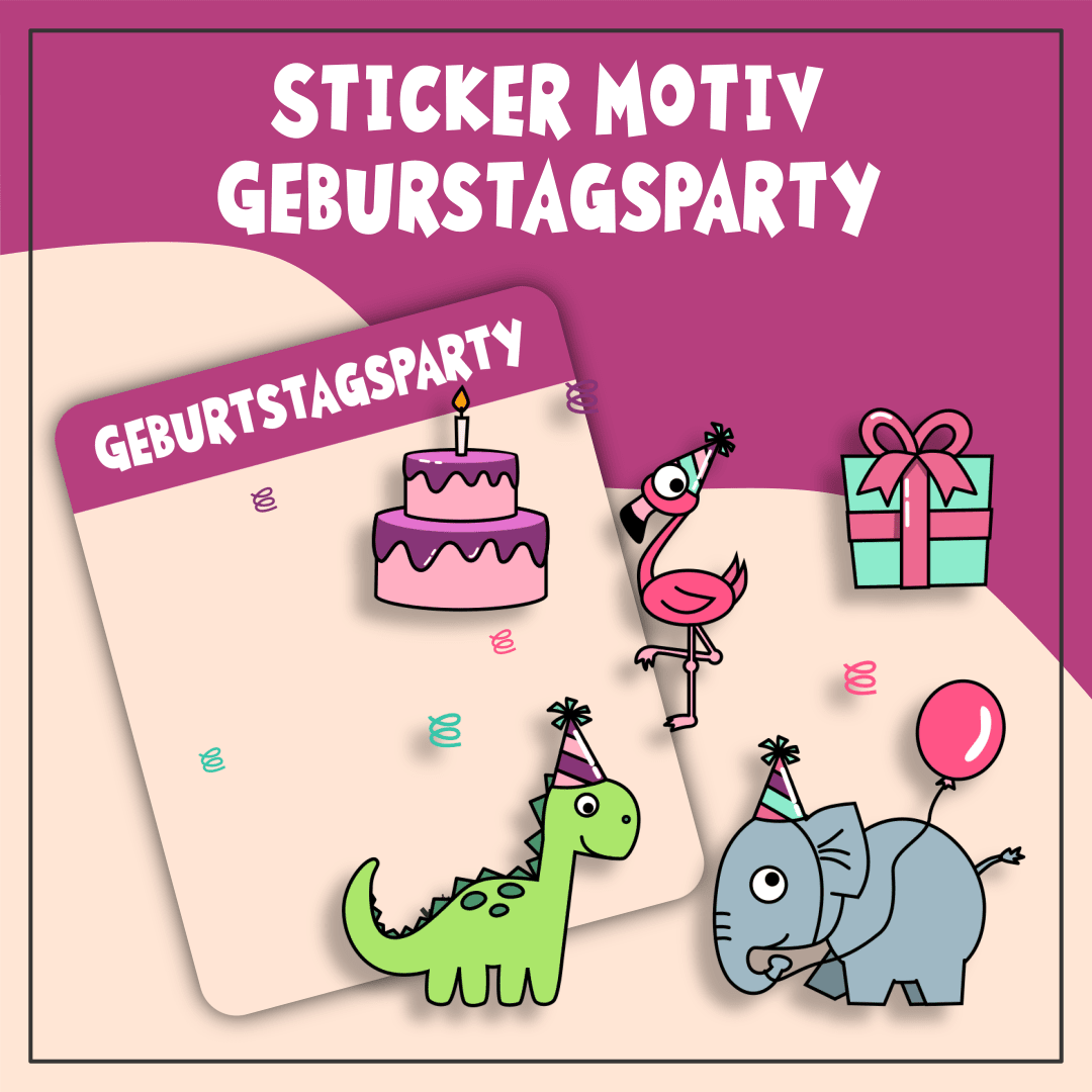 Sticker Motiv Geburtstagsparty