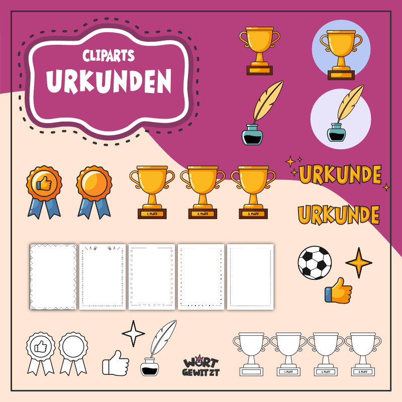 Cliparts Urkunden selber gestalten