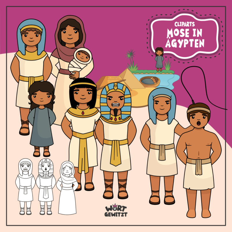 Clipart Paket Mose in Ägypten